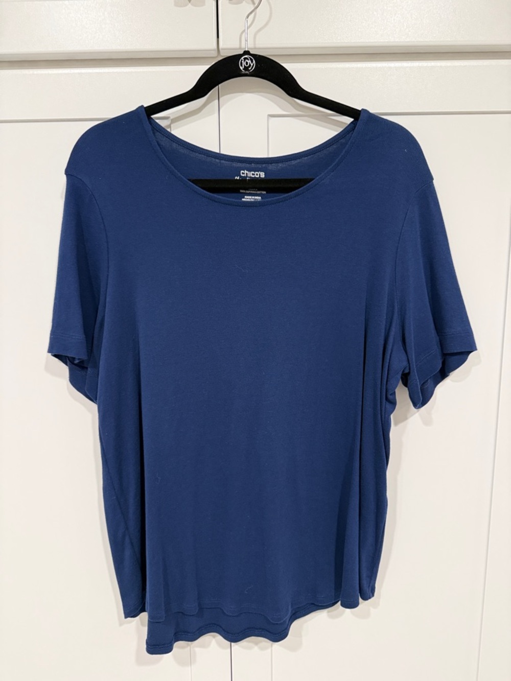 Chico's Classic Navy Short Sleeve Knit Tee